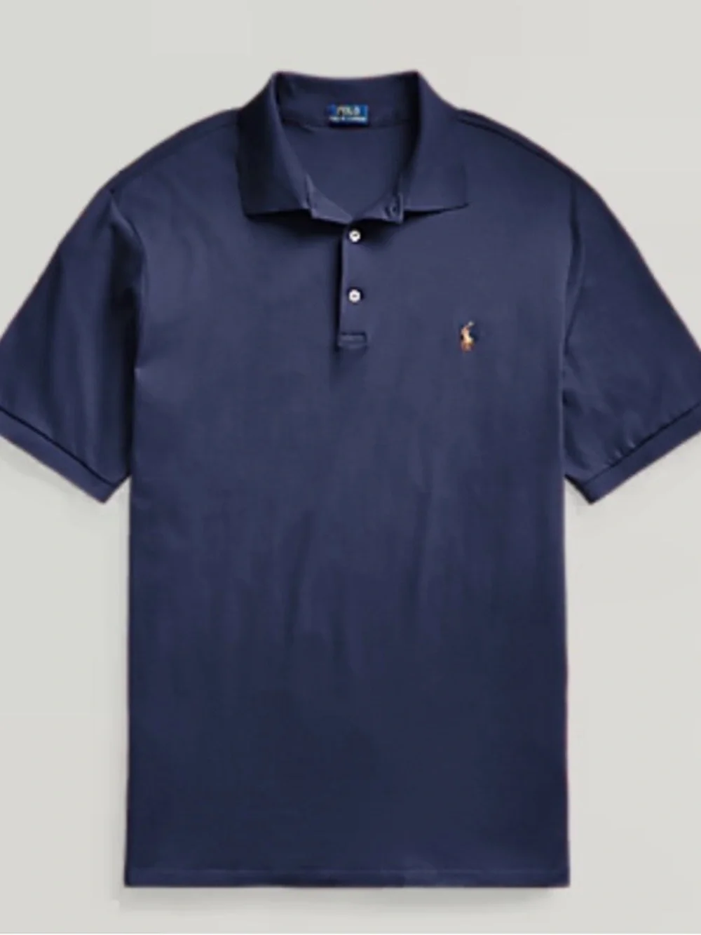 Men's Ralph Lauren Soft Cotton Polo Shirt Refined Navy Blue Multi Pony 2XLT NEW